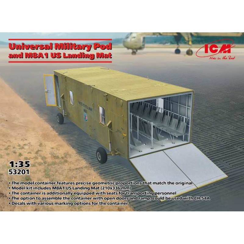 ICM 53201 1:35 Universal Military Pod And M8A1 US Landing Mat
