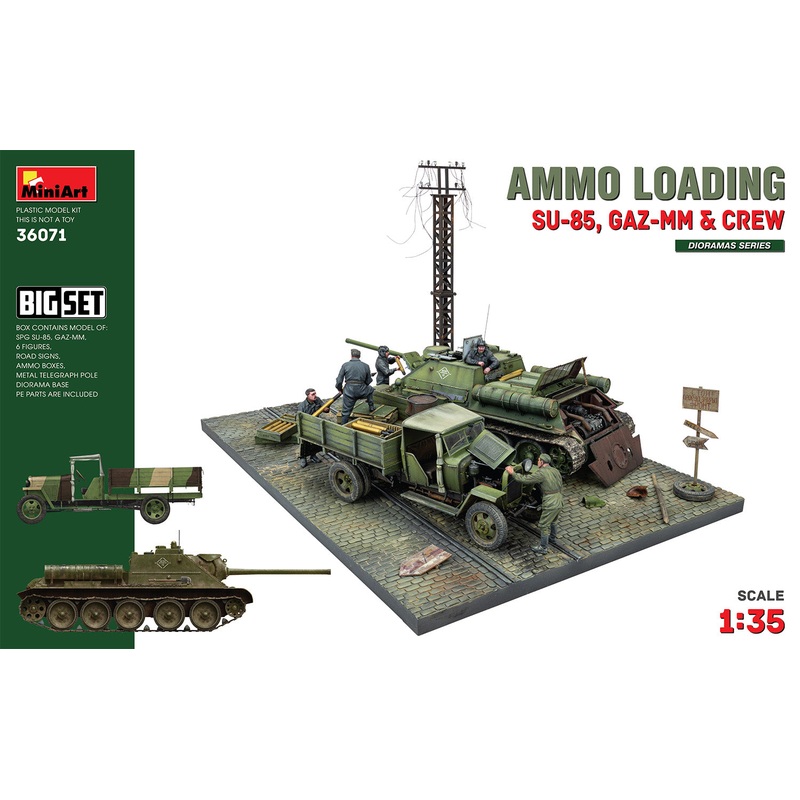 MiniArt 36071 1:35 Ammo Loading SU-85, GAZ-MM And Crew Big Set
