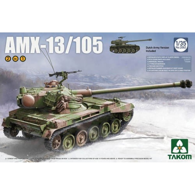 Takom 2062 1:35 AMX-13/105 Light Tank Dutch Army (2 in 1)