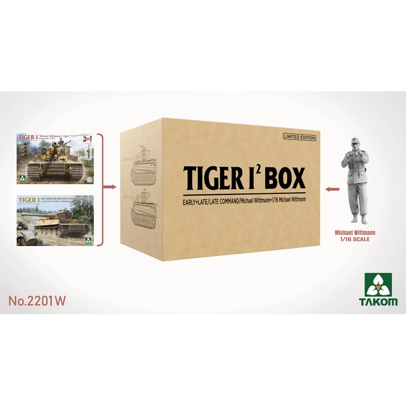 Takom 2201W 1:35 Tiger I Double Box Limited Edition (2 tanks 2 figures)Big Box