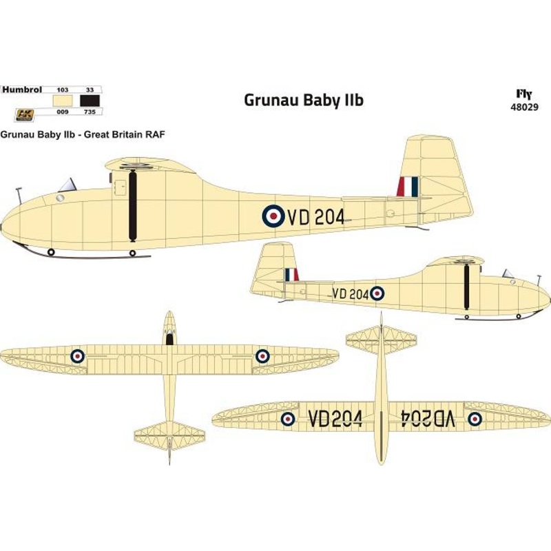 FLY 48029 1:48 Grunau Baby IIB RAF VD204