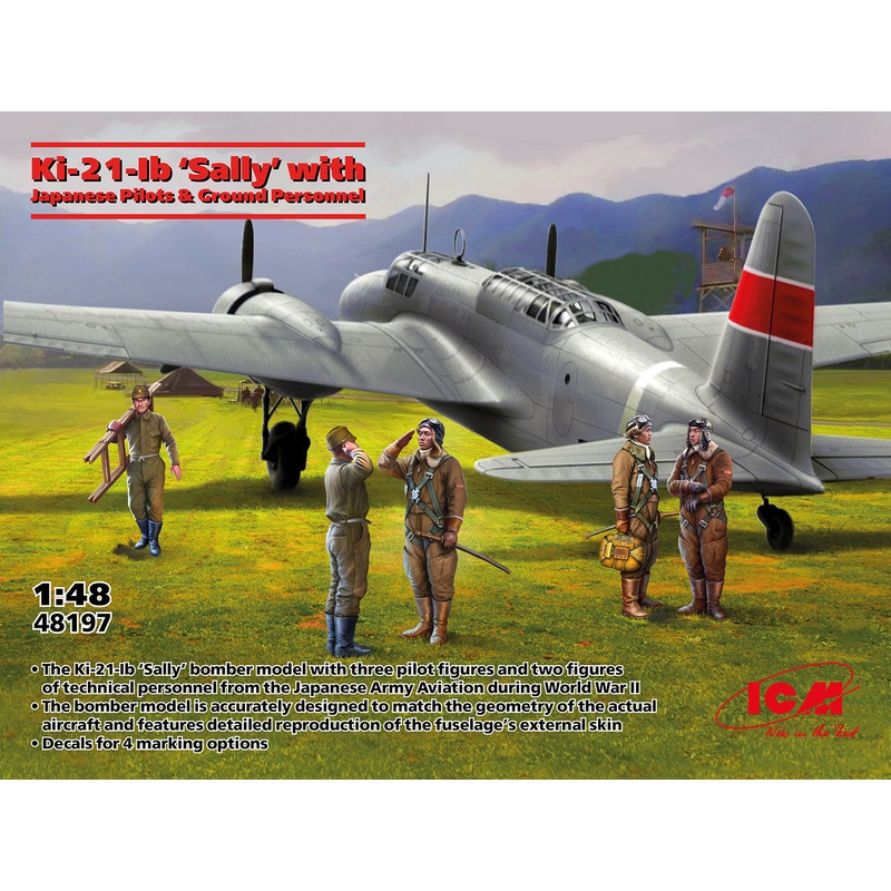 ICM 48197 1:48 Mitsubishi Ki-21-Ib 'Sally' with Japanese Pilots and Ground Personnel