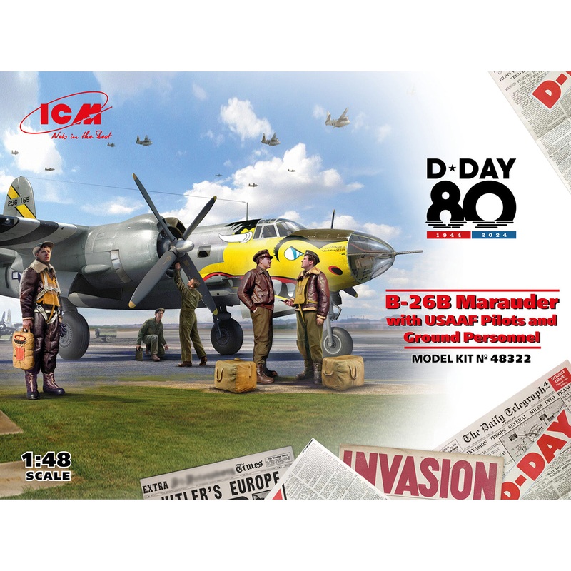 ICM 48322 1:48 Martin B-26B Marauder with USAAF Pilots and Ground Personnel