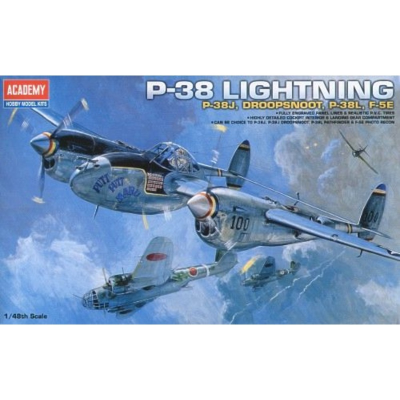Academy 12282 1:48 Lockheed P-38J Lightning