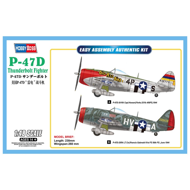Hobby Boss 85804 1:48 Republic P-47D Thunderbolt Fighter