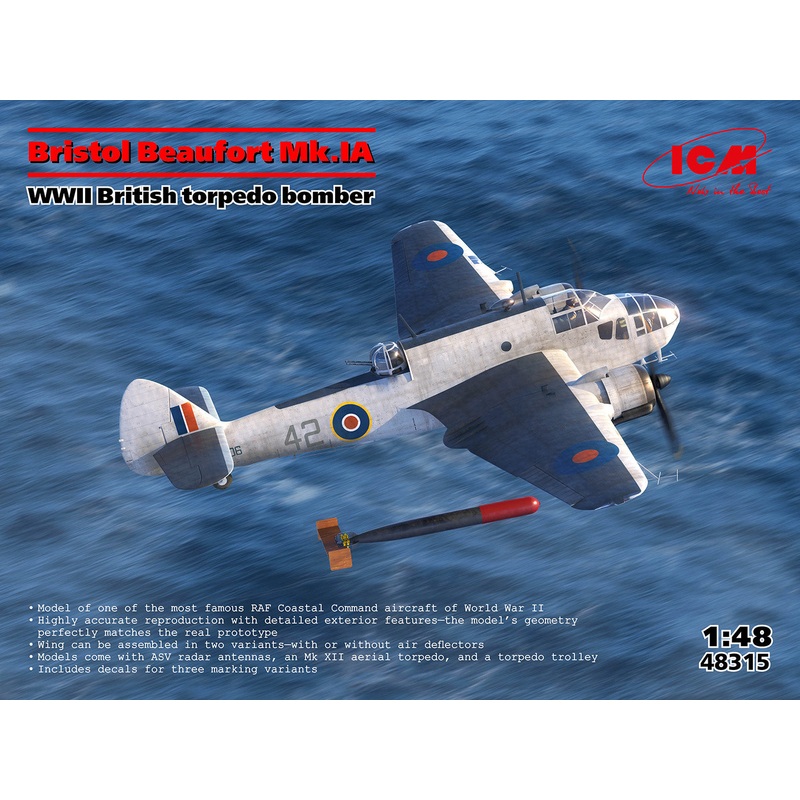 ICM UA 48315 1:48 Bristol Beaufort Mk.IA torpedo bomber