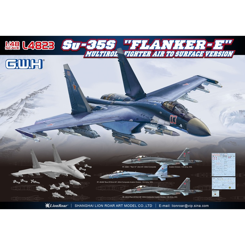 Great Wall Hobby L4823 1:48 Sukhoi Su-35S 'Flanker E' Multi-Role Fighter Air to Surface Version