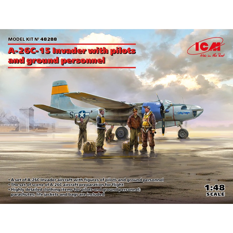 ICM 48288 1:48 Douglas A-26C-15 Invader with Pilots and Ground Personnel