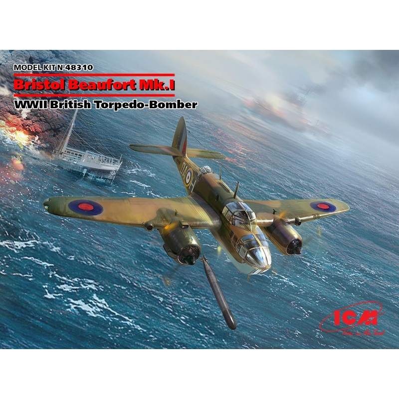 ICM 48310 1:48 Bristol Beaufort Mk.I WWII British Torpedo-Bomber