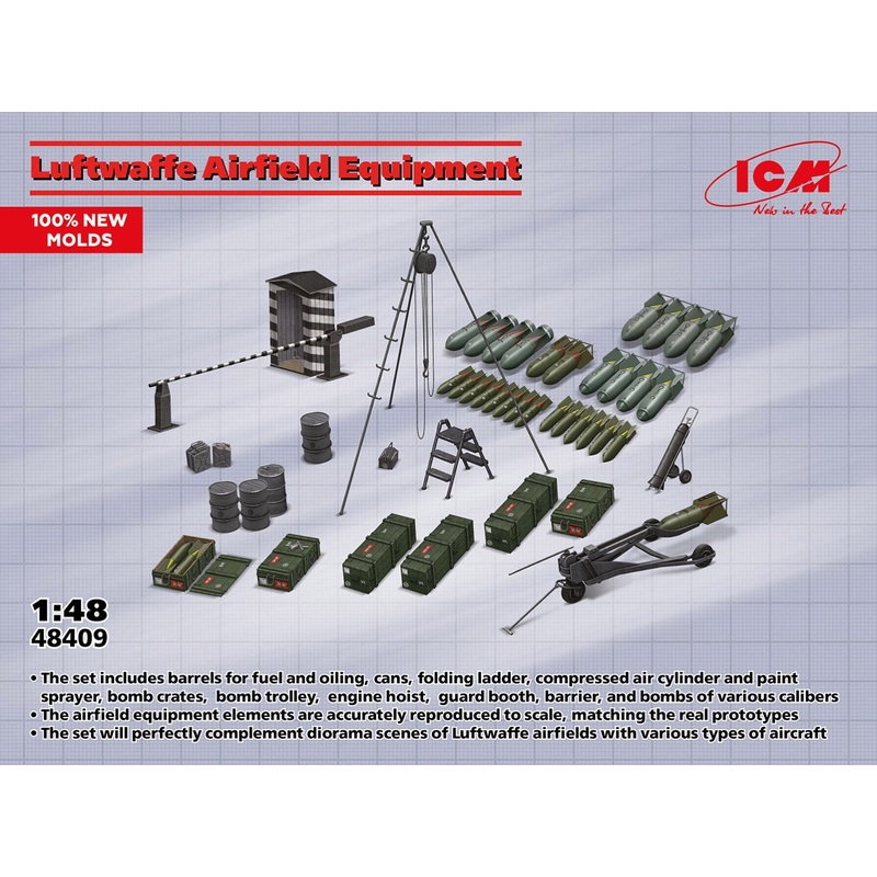 ICM 48409 1:48 Luftwaffe Airfield Equipment