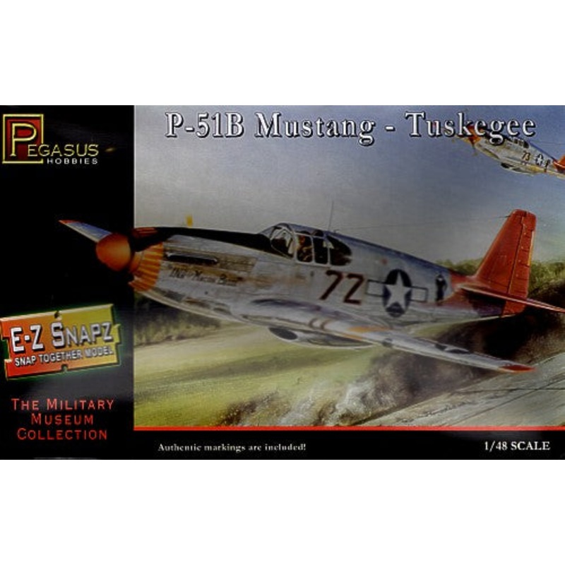 Pegasus Hobbies 8404 1:48 North-American P-51B Mustang - Tuskegee (Snap-Together)