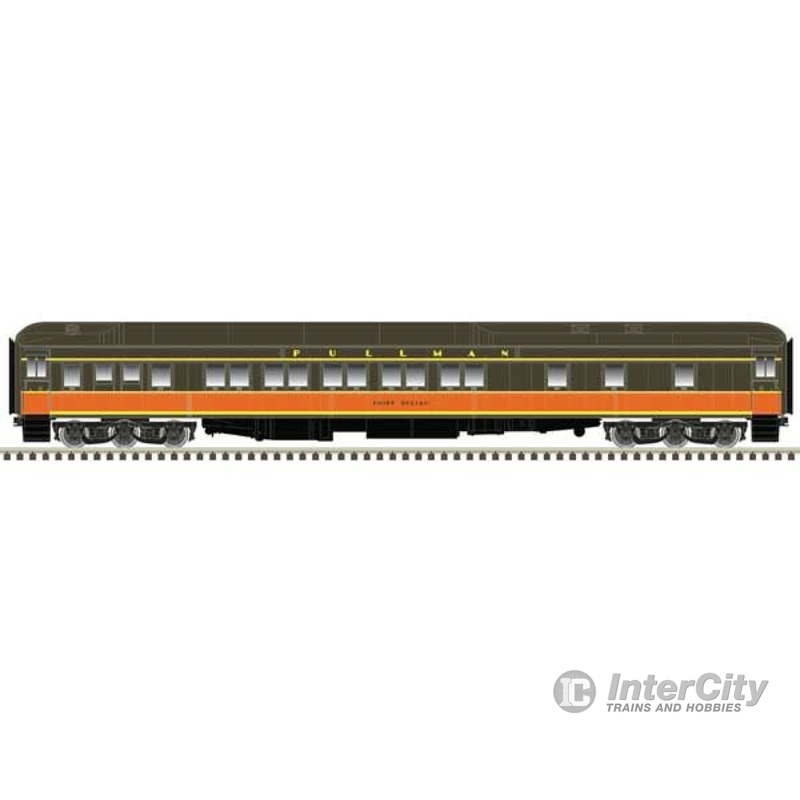 Atlas 20006603 Pullman Heavyweight Plan 3973 10-1-1 Sleeper - Ready to Run -- Illinois Central Chief Goliah (brown, orange)