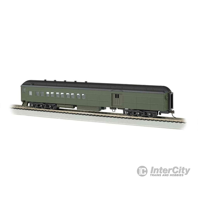 Bachmann 13608 72' Heavyweight Combine w/2-Window Door - Ready to Run -- Painted, Unlettered, (Pullman Green, black)