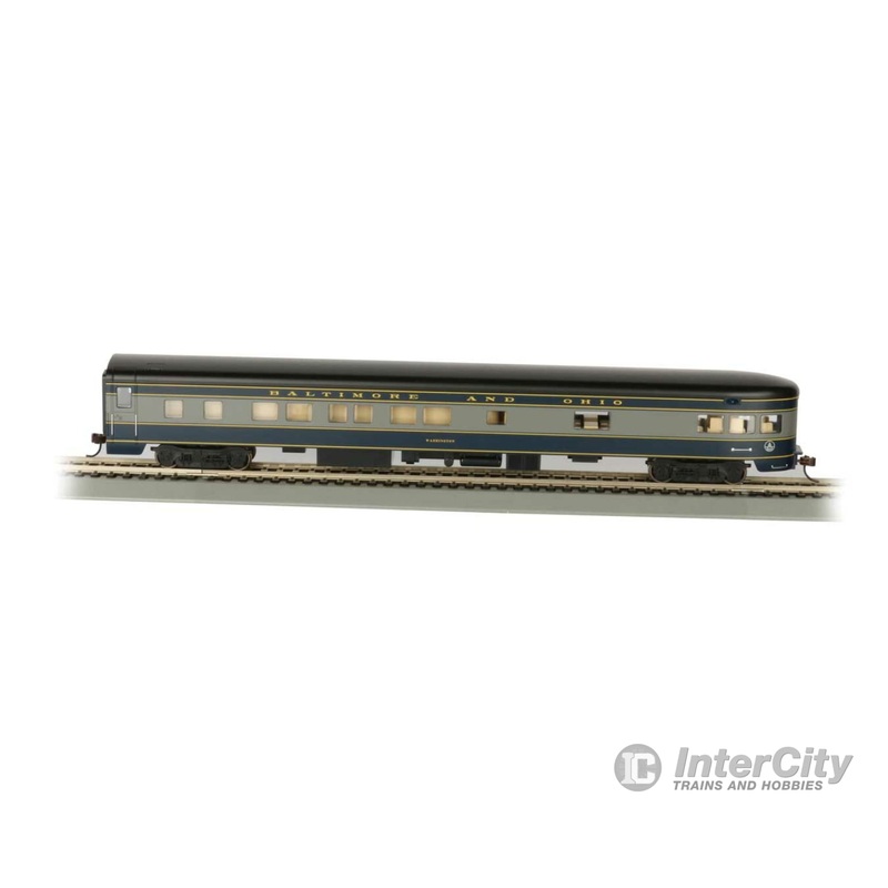 Bachmann 14303 85' Smooth-Side Observation w/Lights - Ready to Run -- Baltimore & Ohio