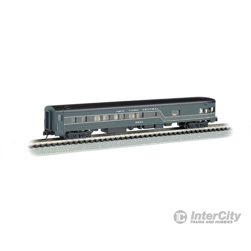 Bachmann 14355 85' Smooth-Side Boat-Tail Observation w/Lighting - Ready to Run -- New York Central (2-Tone Gray)
