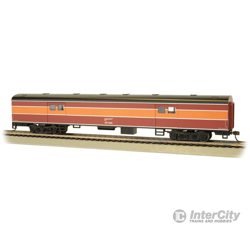 Bachmann 14404 72' Smooth-Side Baggage - Ready to Run -- Southern Pacific #295 (Daylight; red, orange, black)