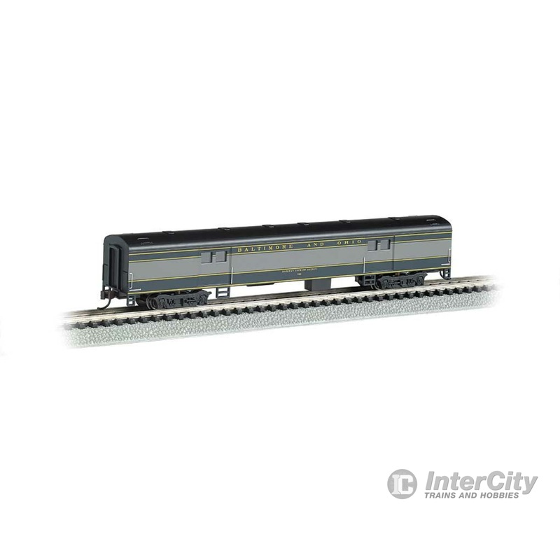 Bachmann 14453 72' Smooth-Side Baggage Car - Ready to Run -- Baltimore & Ohio (blue, gray, black)