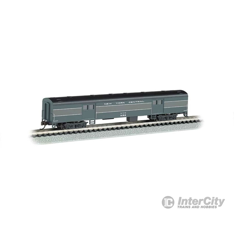Bachmann 14455 72' Smooth-Side Baggage Car - Ready to Run -- New York Central (2-Tone Gray)