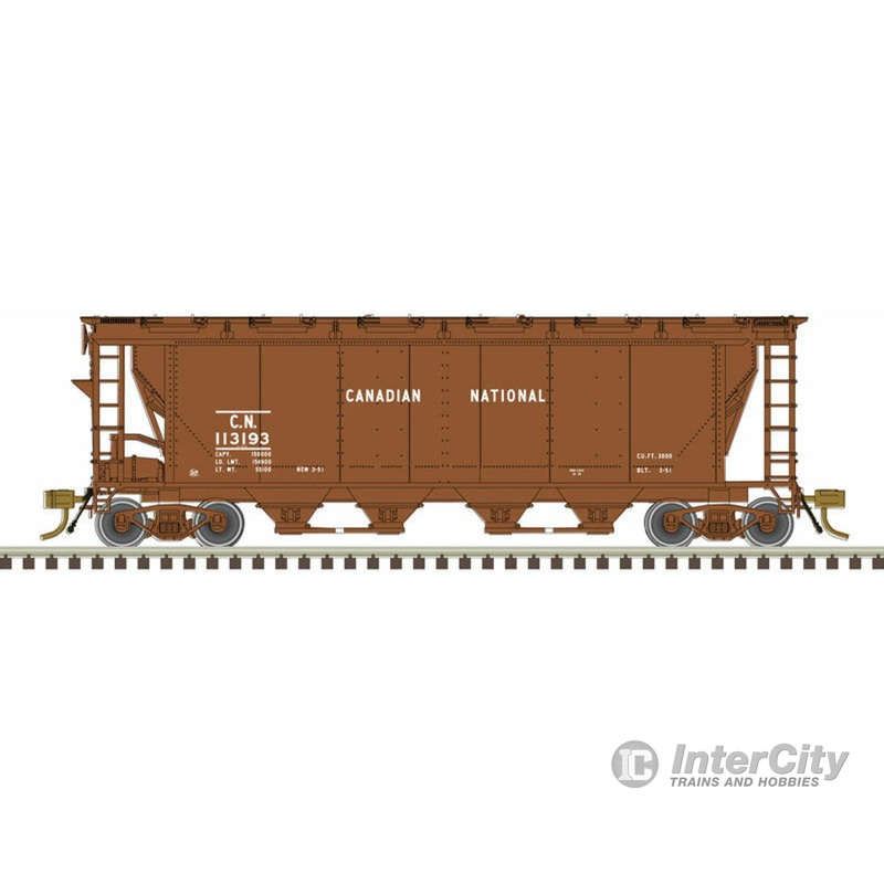 Atlas HO 20006359 Slab-Side Covered Hopper - Ready to Run - Master(R) -- Canadian National #113241 (12-Hatch, As-Delivered; red, white)