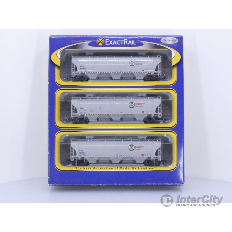 ExactRail EN-50206-3 N Trinity Covered Hopper 3 Pack Canadian Pacific (CP) 121778/121794/121805
