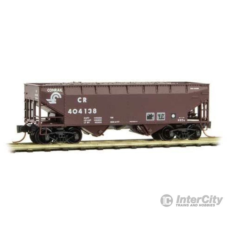 Micro Trains N 5500530 33' 2-Bay Offset-Side Hopper - Ready to Run -- Conrail 404138 (Boxcar Red, Small Logo)