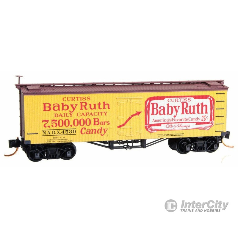 Micro Trains N 5800220 36' Wood-Sheathed Ice Reefer - Ready to Run -- Nestle Baby Ruth NADX #4530 (yellow, red, white, #3 in Series)