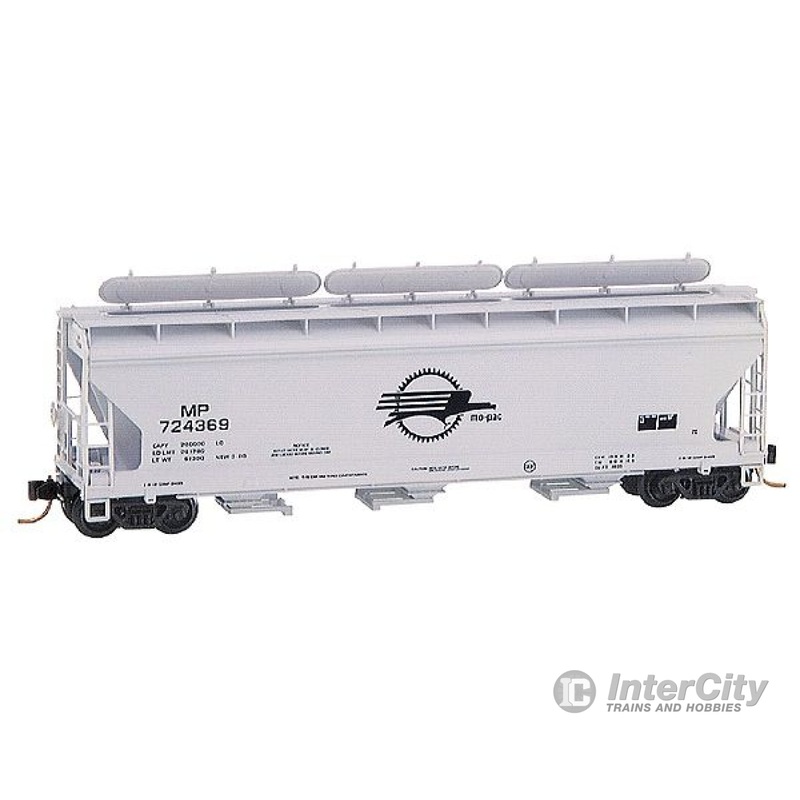Micro Trains N 94190 3-Bay ACF Center Flow Covered Hopper w/ Elongated Hatches -- Missouri Pacific #724369 (light gray w/black lettering & "Screaming Eagle"