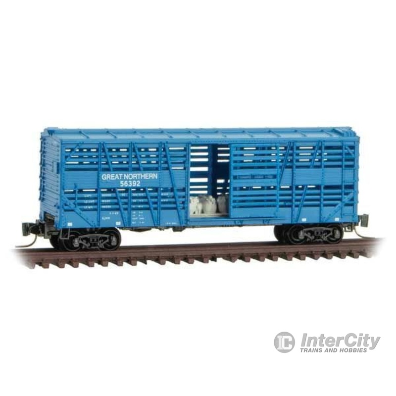 Micro Trains Z 52000122 40' Despatch Stock Car with Sheep Load - Ready to Run -- Great Northern 56392 (Big Sky Blue)