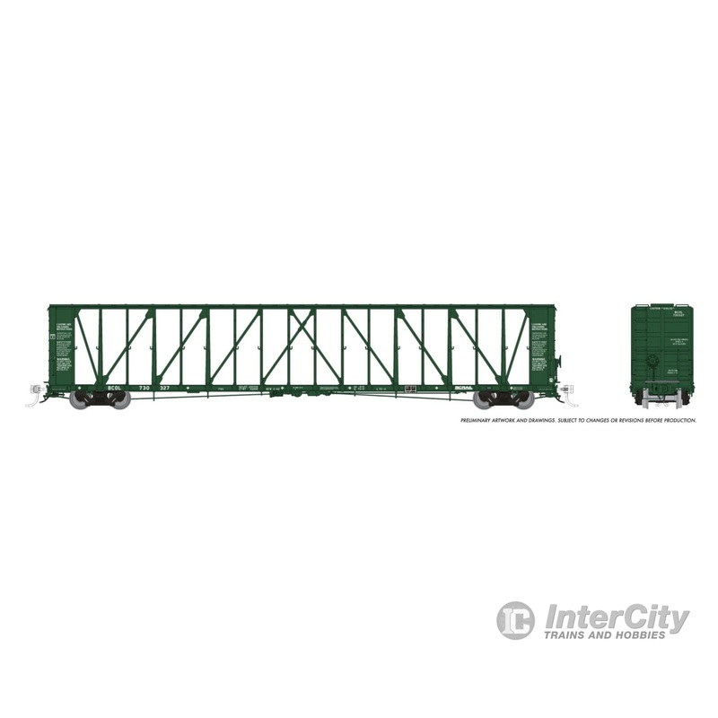 Rapido 562008A N NSC Centerbeam Flatcar: BC Rail - Green: Single Car #2