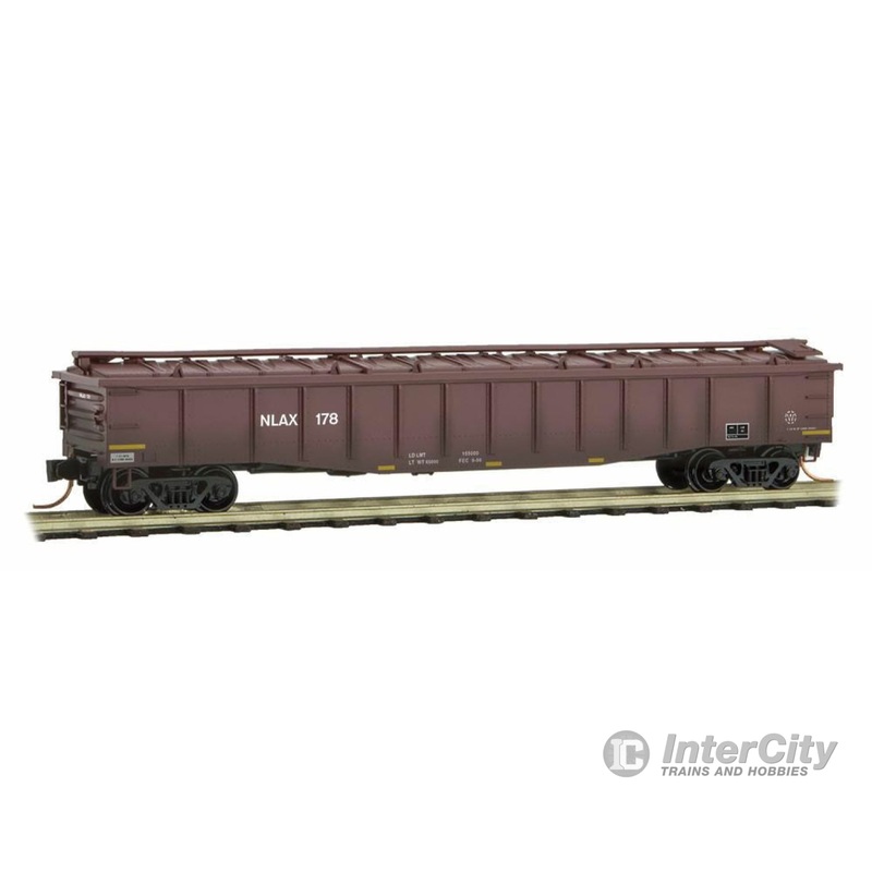 Micro Trains N 10600130 50' 14-Panel Covered Gondola w/Fixed Ends - Ready to Run -- NASA NLAX #178 (Boxcar Red, NASA Series Car #7)