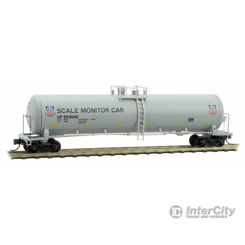 Micro Trains N 11000251 56' General Service Tank Car - Ready to Run -- Union Pacific #903040 (Scale Monitor Car, gray, black, 2 Shield Logos)