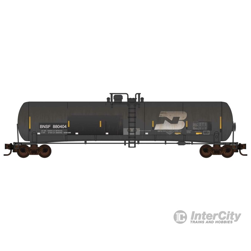 Micro Trains N 11044540 56' General-Service Tank Car - Ready to Run -- Burlington Northern Santa Fe #880404 (Ex-BN, black, white, BNSF Family Tree