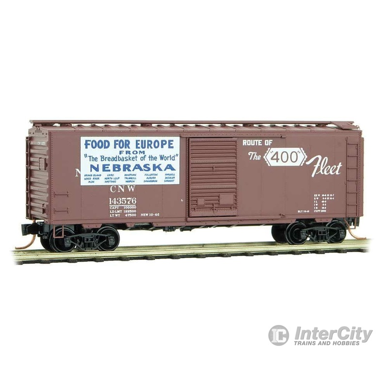 Micro Trains N 2000037 40' Single-Door Boxcar - Ready to Run -- Chicago & North Western 143576 (Boxcar Red, 400 Logo, Friendship Train 10)