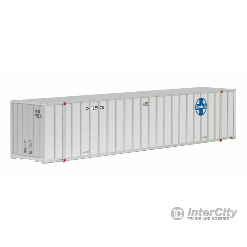 Micro Trains N 46800082 48' Rib-Side Container - Assembled -- Santa Fe SFTU #281366 (white, blue, Circle/Cross Logo)