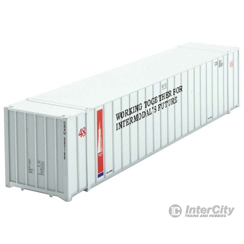 Micro Trains N 46800162 48' Rib-Side Container - Assembled -- CSX CSXU 682188 (Ex-Transamerica, white, black, red, blue)