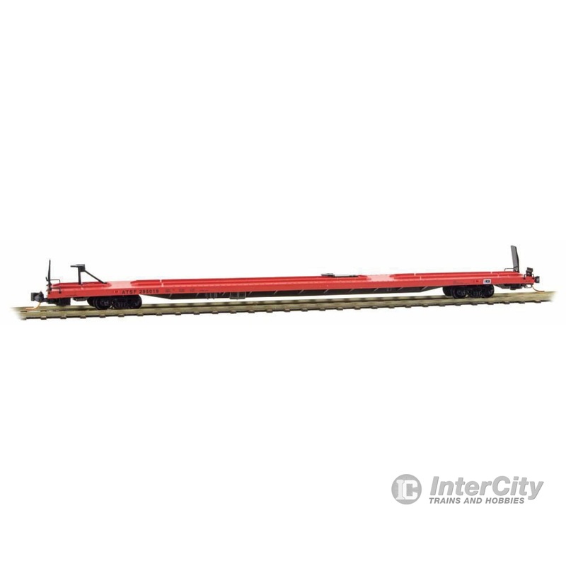 Micro Trains N 7100052 89'4" TOFC Intermodal Flatcar - Ready to Run -- Santa Fe #295019 (orange, black)