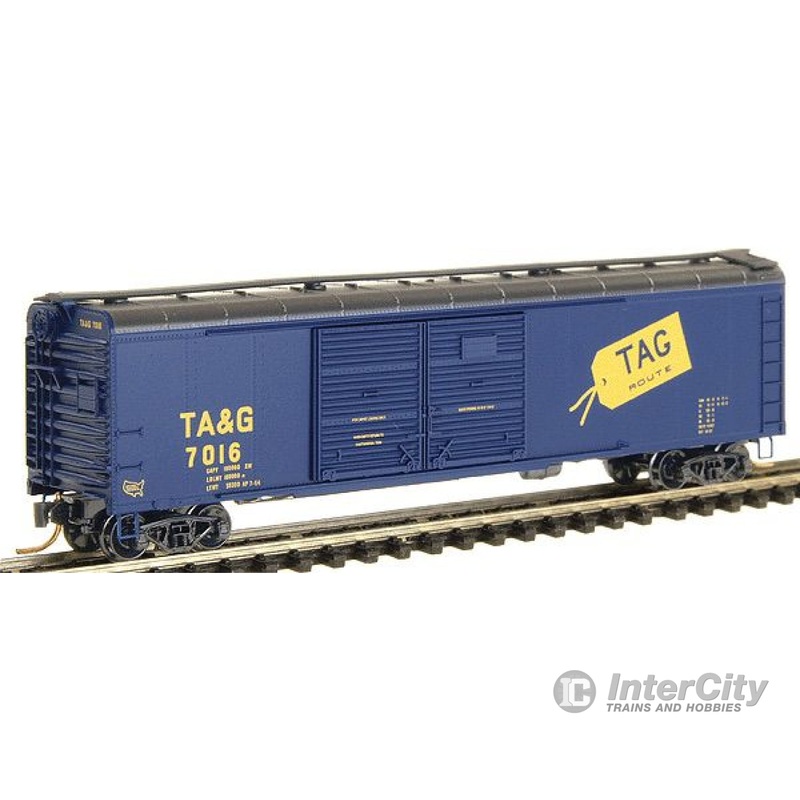 Micro Trains N 7900060 50' Double-Door Wagon Top Boxcar -- Tennessee, Alabama & Georgia #7016 (Dark Blue, black roof, yellow TAG herald
