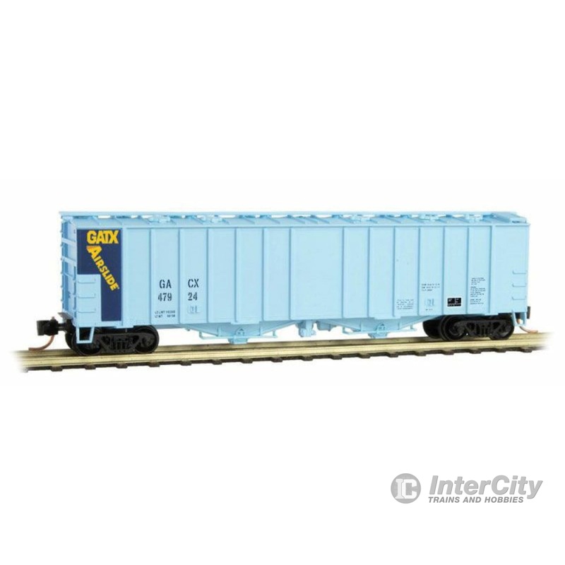 Micro Trains N 9800012 50' Airslide Covered Hopper - Ready to Run -- GATX Leasing GACX #47924 (blue, yellow, GATX Airslide on End)
