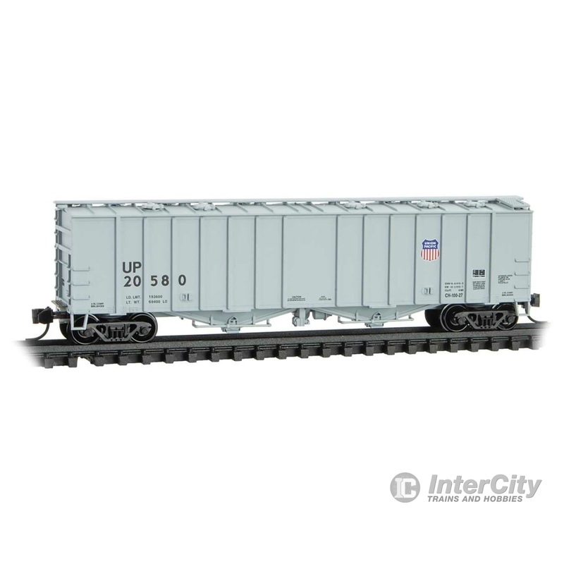 Micro Trains N 9800131 50' Airslide Covered Hopper - Ready to Run -- Union Paciifc #20580 (gray, Small Shield)