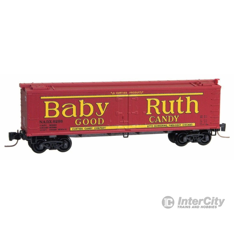 Micro Trains Z 51800360 40' Wood-Sheathed Ice Reefer - Ready to Run -- Nestle Baby Ruth NADX #6266 (red, yellow, Billboard Lettering, #2 in Series)