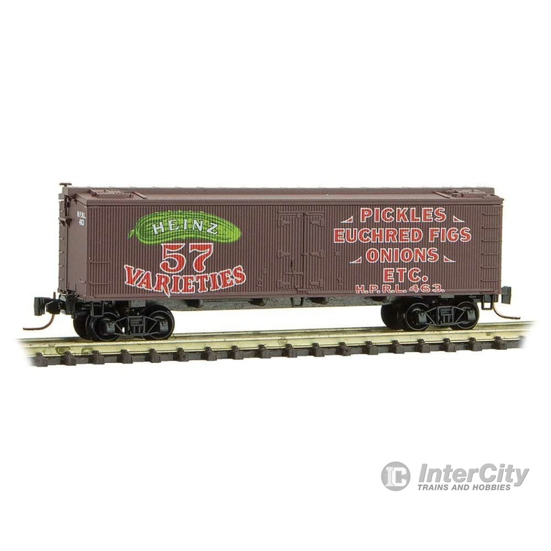 Micro Trains Z 51800480 40' Wood-Sheathed Ice Reefer - Ready to Run -- Heinz HPRL 463 (Boxcar Red, red, green, Pickles, Heinz Series 3)