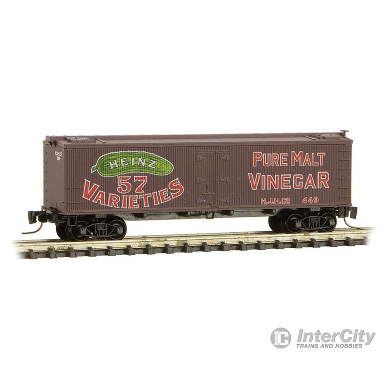 Micro Trains Z 51800500 40' Wood-Sheathed Ice Reefer - Ready to Run -- Heinz 449 (Boxcar Red, red, Billboard 57, green, Vinegar, Series Car 5)