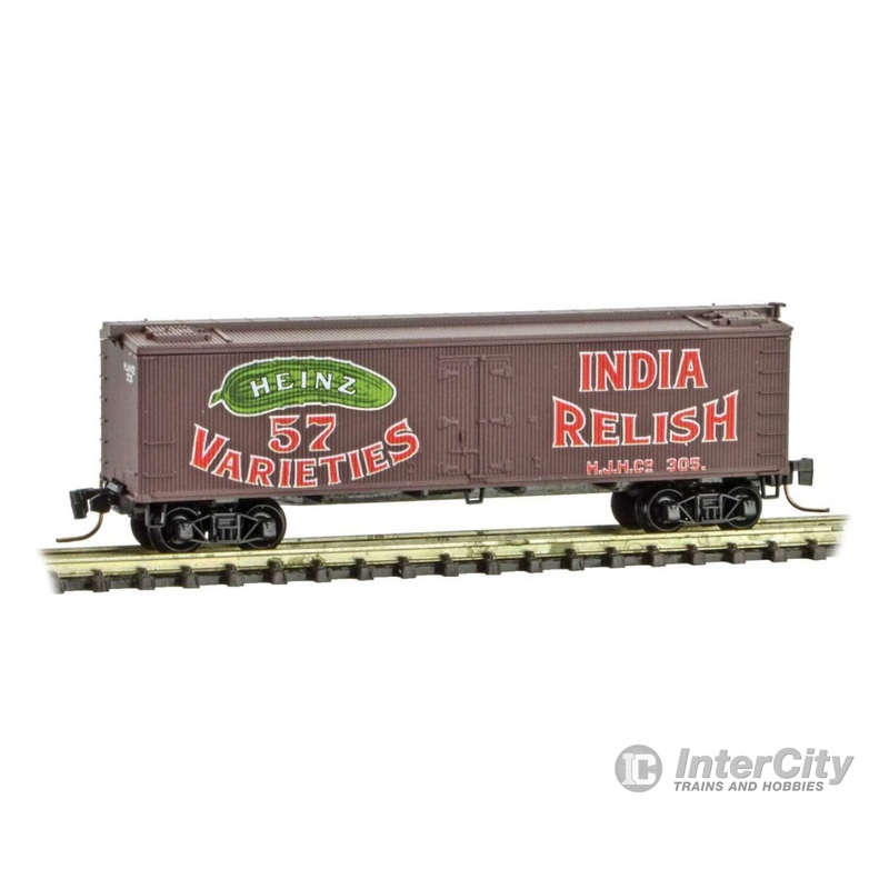 Micro Trains Z 51800520 40' Wood-Sheathed Ice Reefer - Ready to Run -- Heinz 305 (Boxcar Red, red, Billboard 57, green, India Relish, Series Car 7)