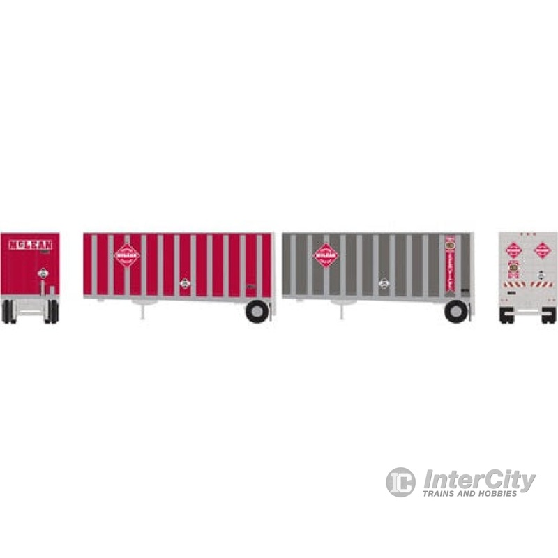 Athearn ATH10826 N Vehicle Kits 28' Trailer w/Dolly, McLean (2)