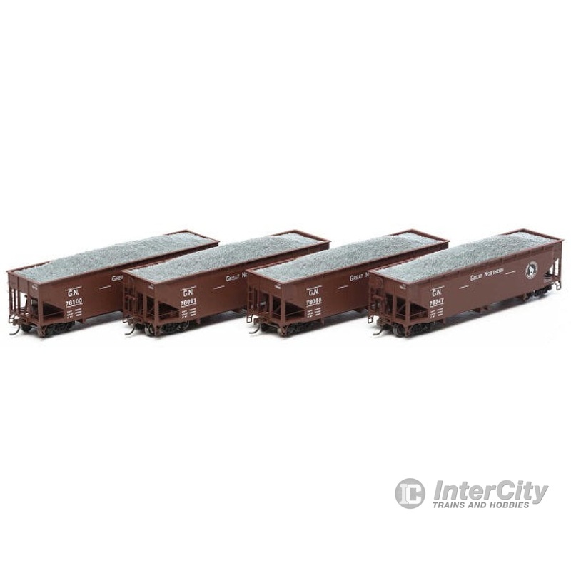 Athearn ATH14519 HO Ballast Hopper Great Northern Four Car Set