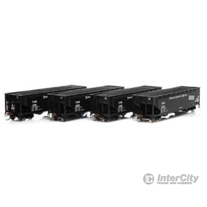Athearn ATH7039 HO Triple Bay Offset Side Hopper 40' 3-Bay Offset Hopper w/Load, TH&B (4 Pack #2)