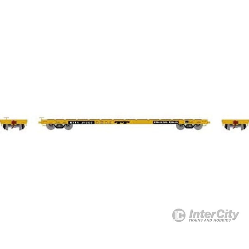 Athearn ATH97067 HO 60 Foot Flat Car 60' Flat Car, OTTX/Black Logo 91305