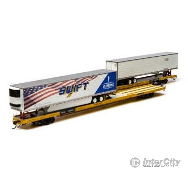Athearn HO ATHG69982 F89-F89'8" Flat/53' Trailer,TTEX/Long Runner