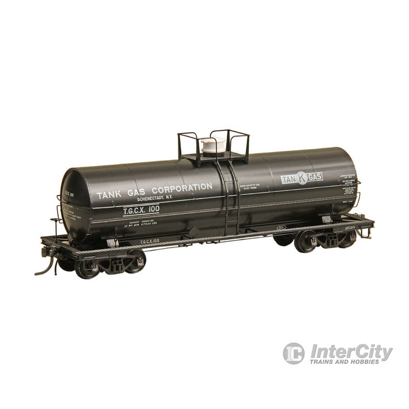 Kadee HO 9017 ACF 11,000-Gallon Tank Car - Ready to Run -- Tank Gas Corp. TGCX 100 (black)