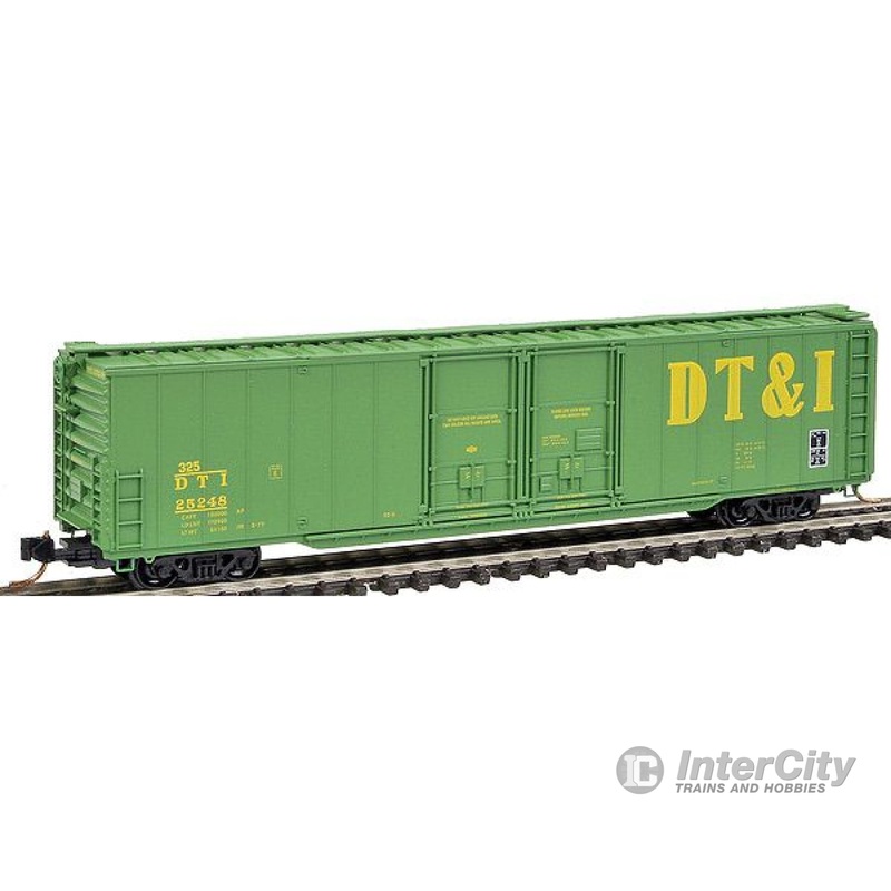 Micro Trains N 12200020 Greenville 60' Double-Door Boxcar w/41' 3" Wheelbase - Ready to Run -- Detroit, Toledo & Ironton #25248 (green yellow)
